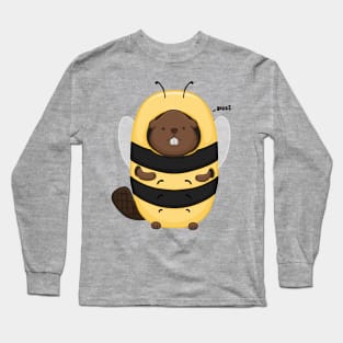 BEEaver, Cute Wholesome Beaver in a Bee costume Long Sleeve T-Shirt